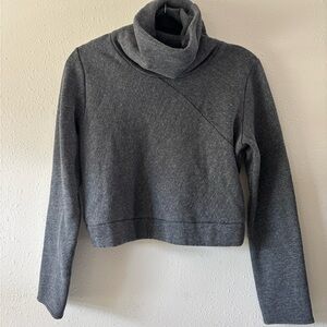 Alo Turtleneck Cropped Gray Sweatshirt Small No Tags